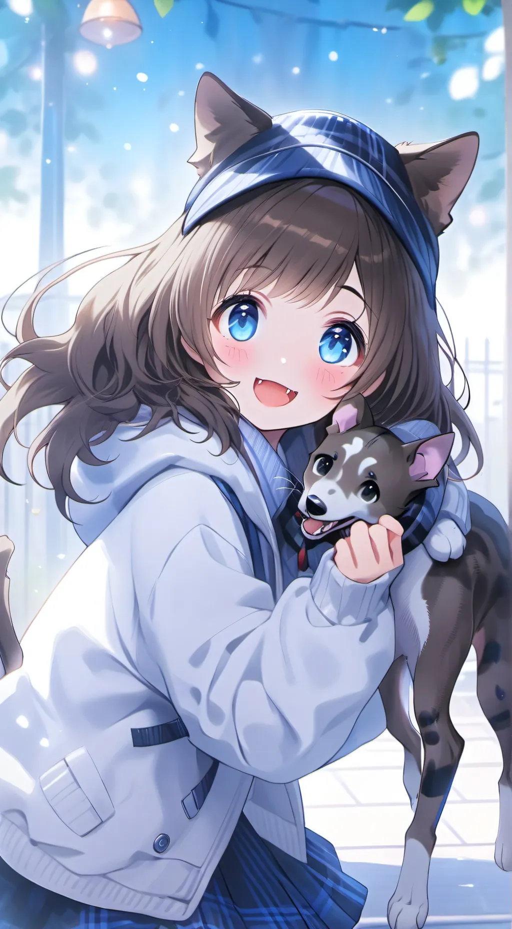 ai character: Brindle Greyhound Furry background