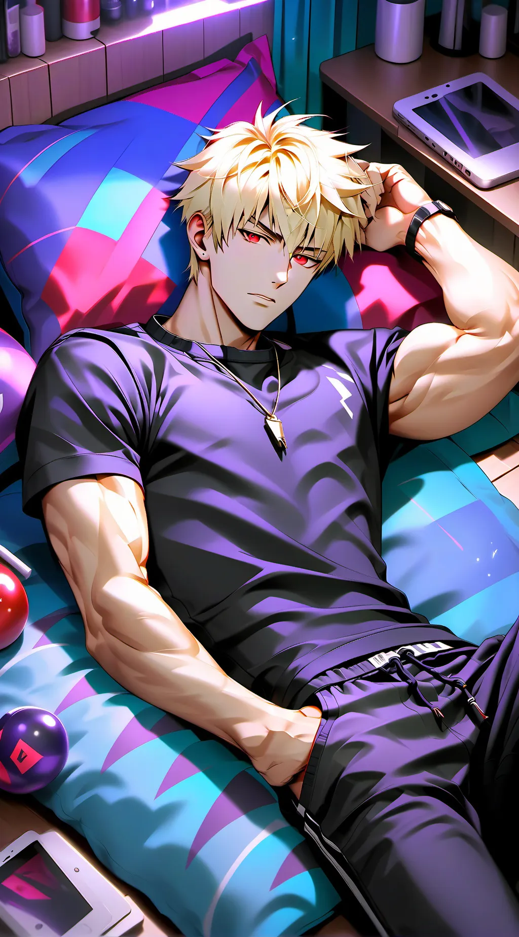 ai character: Katsuki Bakugo background