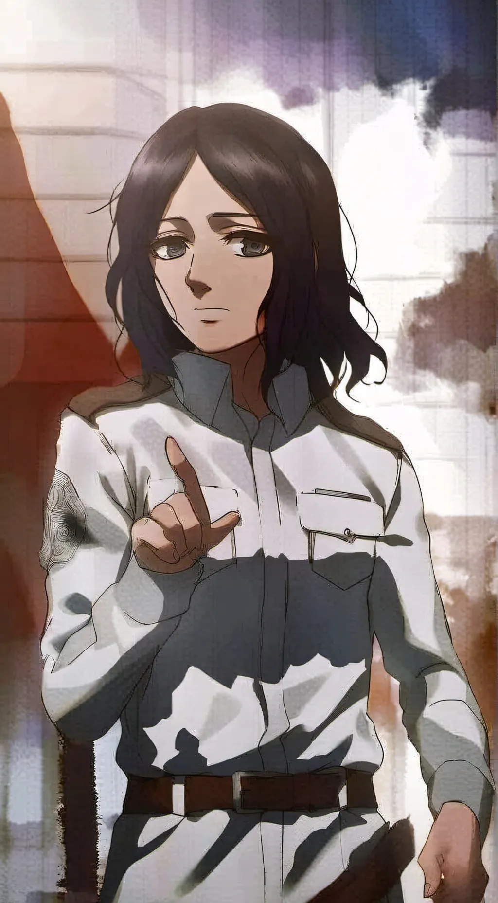 ai character: Pieck Finger background