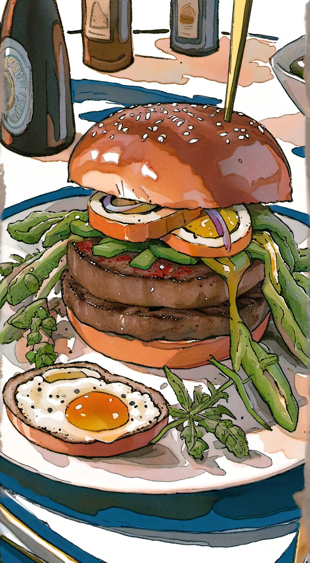 ai character: Hamburguesa. background