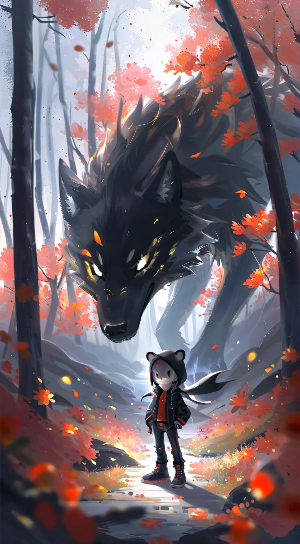 ai character: shadow dog background