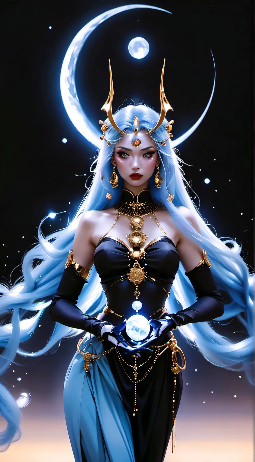 ai character: Moon Goddess background