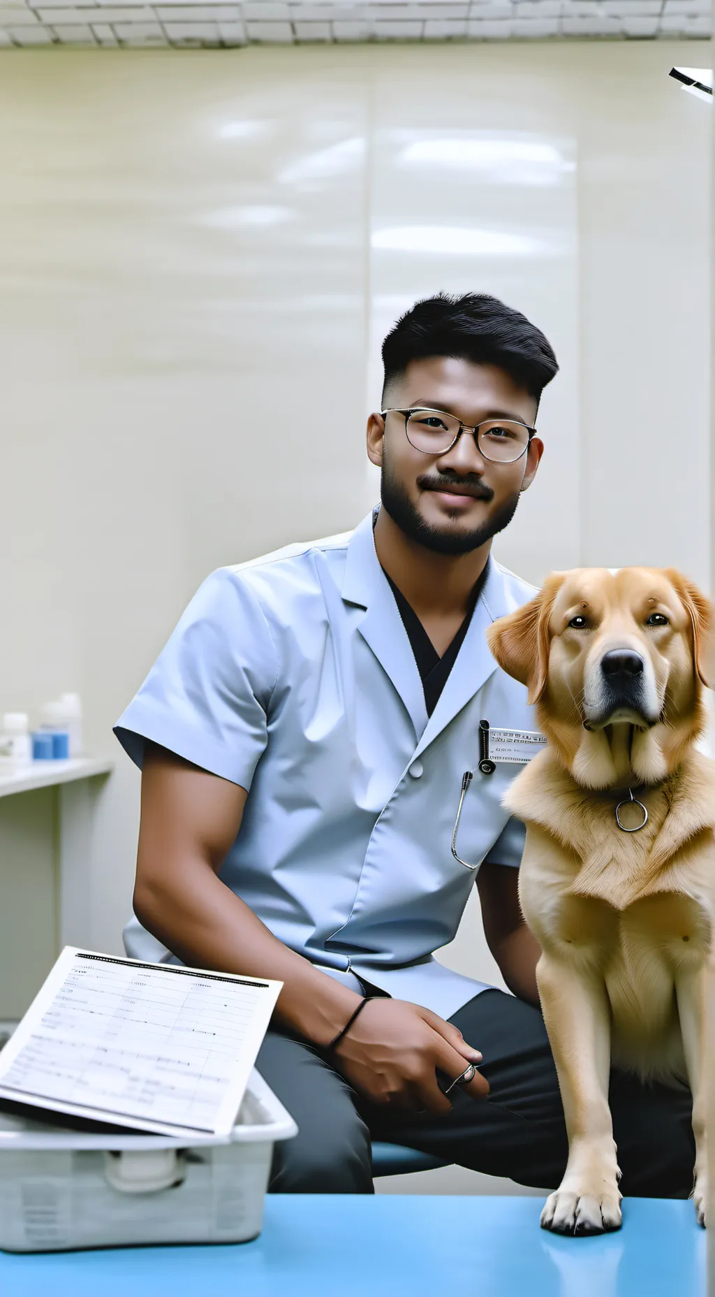 ai character: Nueatering vet background