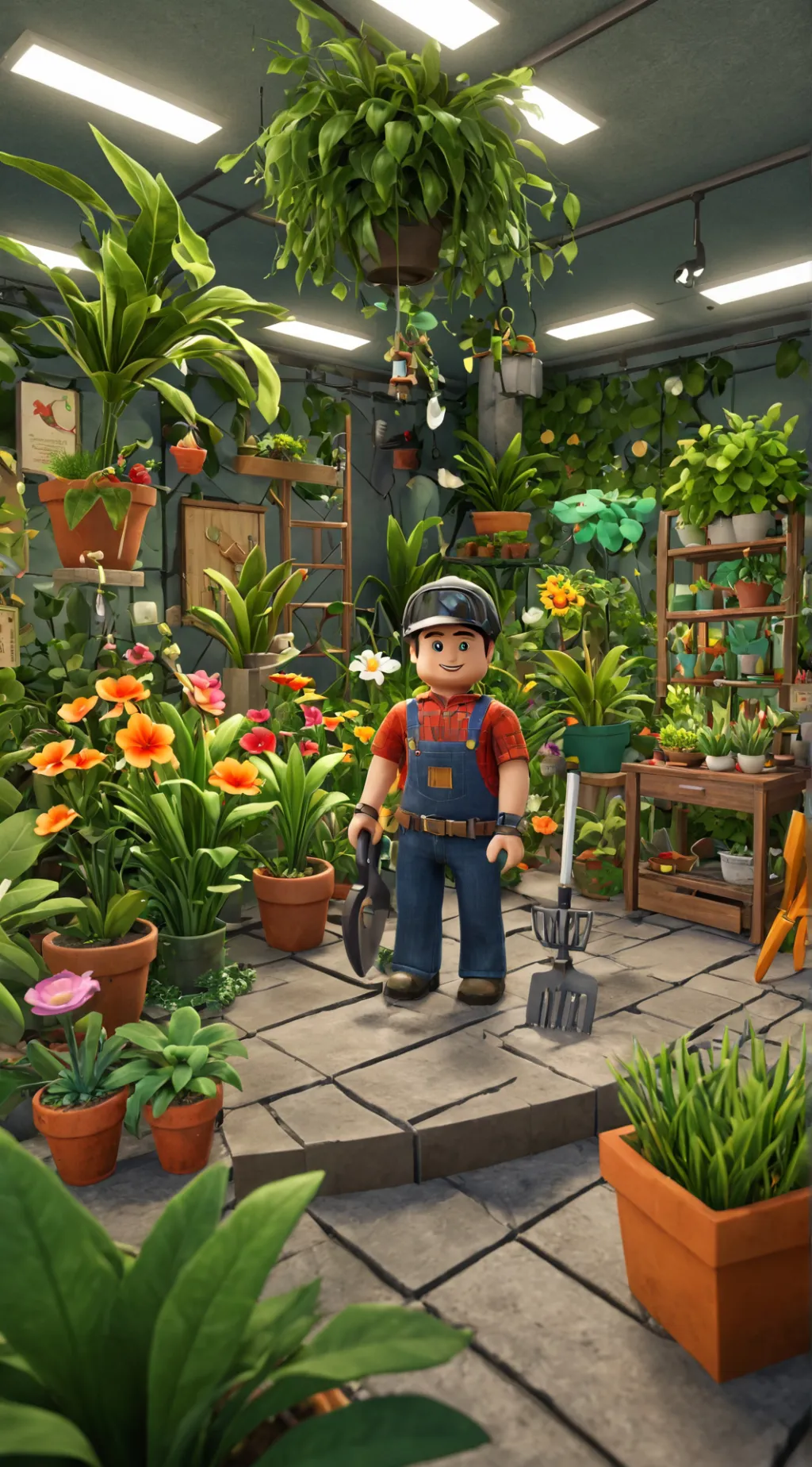 ai character: grow a garden background