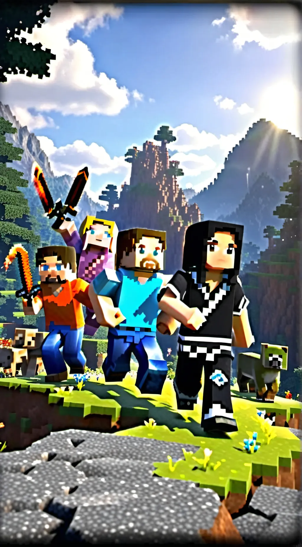 ai character: Minecraft background