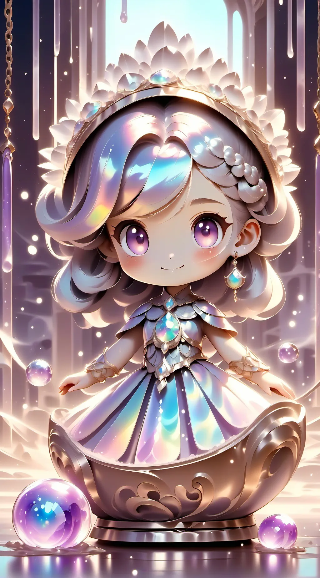 ai character: Snow  background