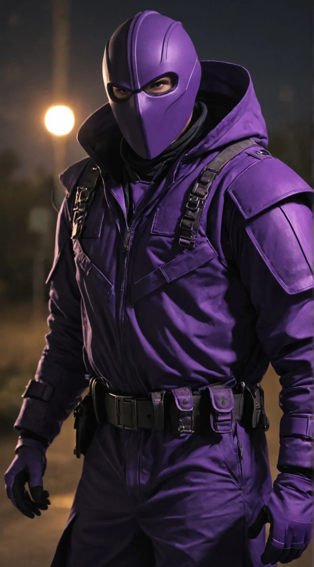 ai character: the super purple  background
