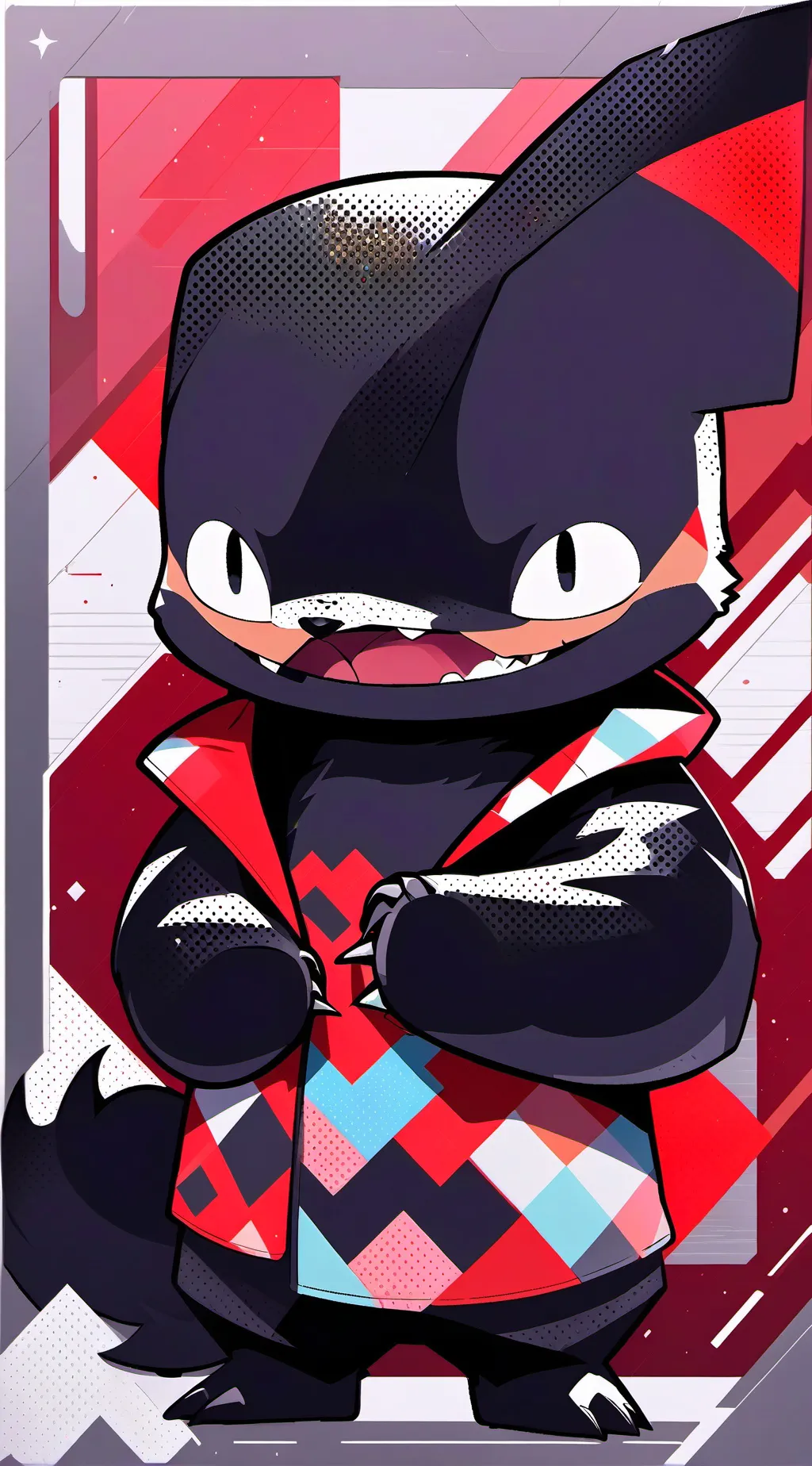 ai character: smiling critters background