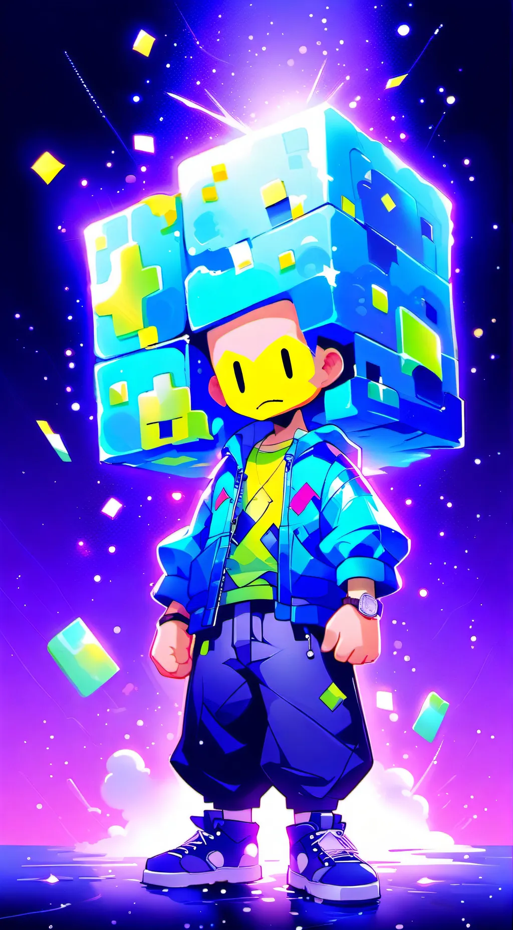 ai character: Minecraft background