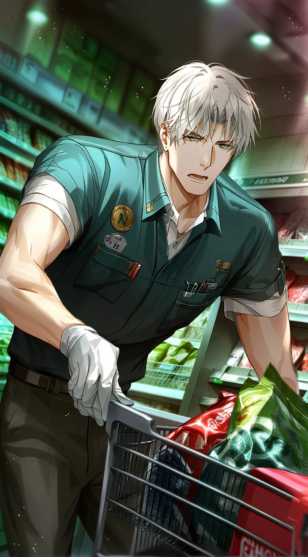 ai character: The Impatient Checkout Crew background