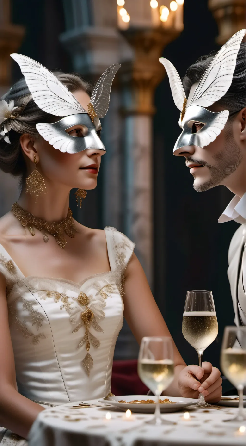 ai character: 🎭Masquerade ball!🎭 background