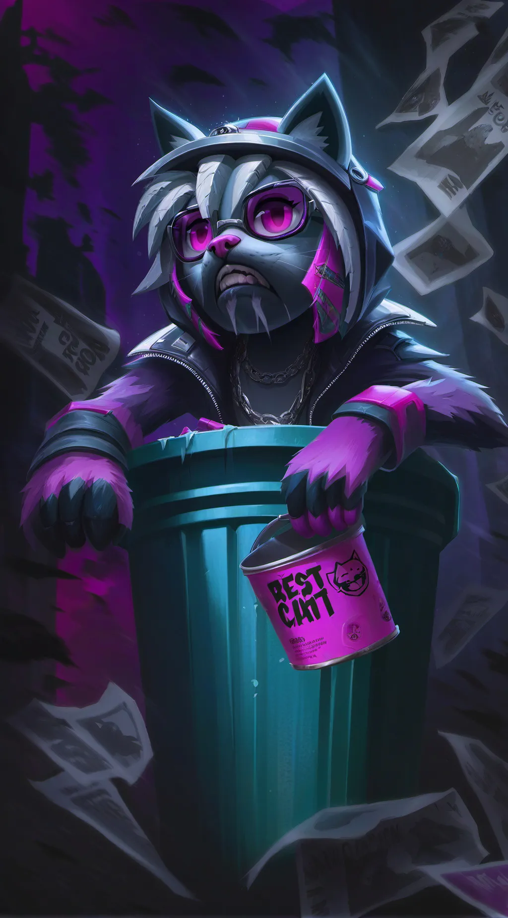 ai character: LASTy pink background