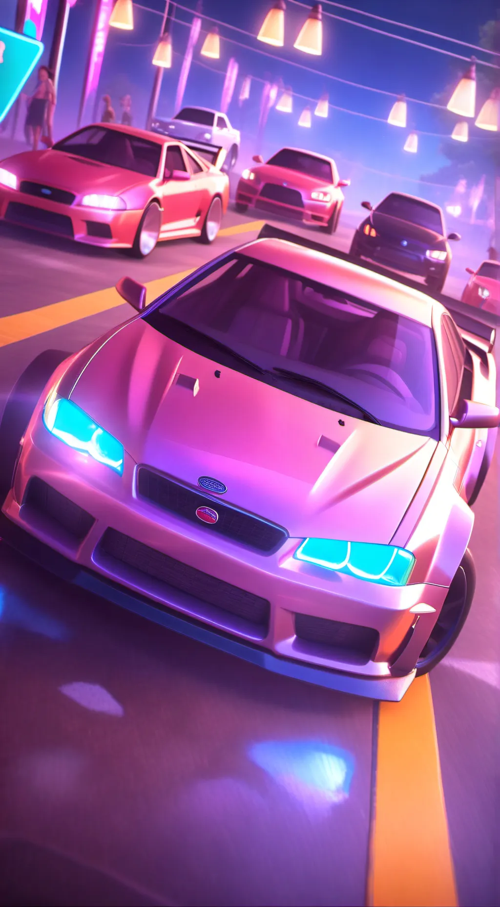 ai character: car meet girls background