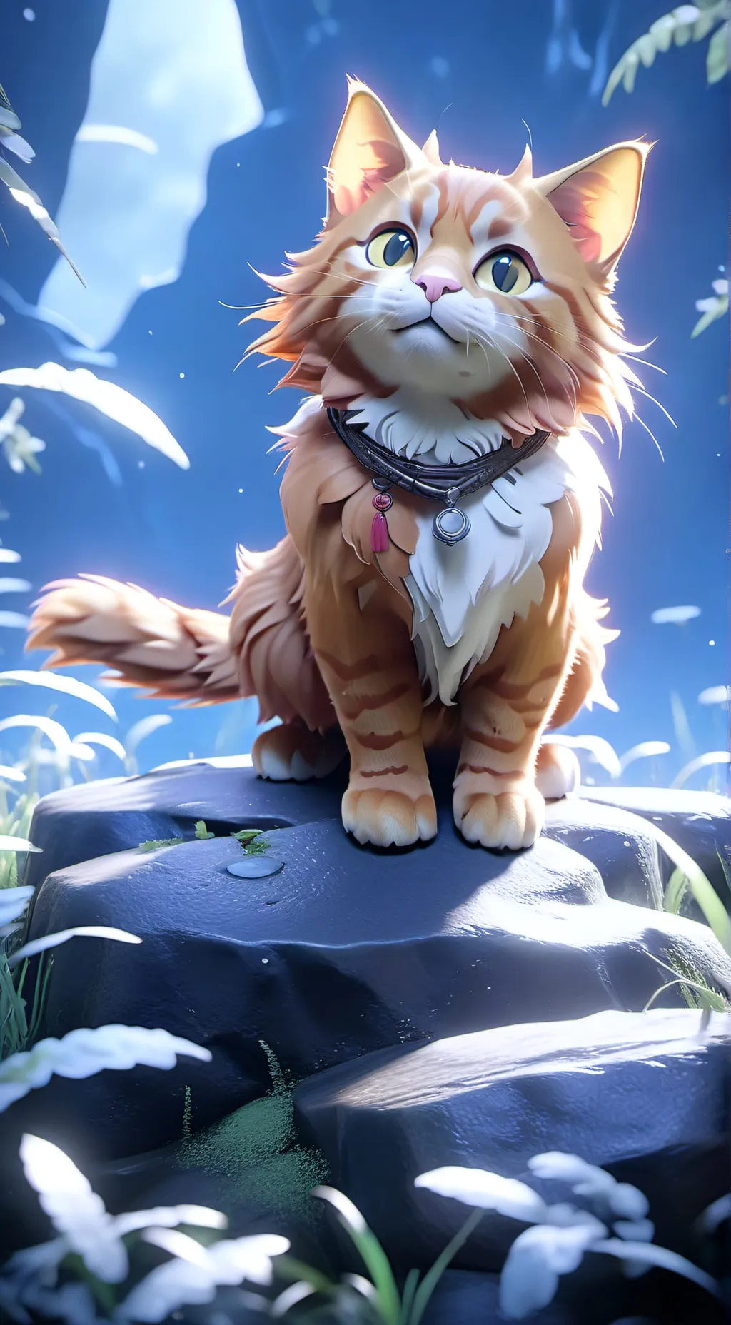 ai character: ginger cat  background