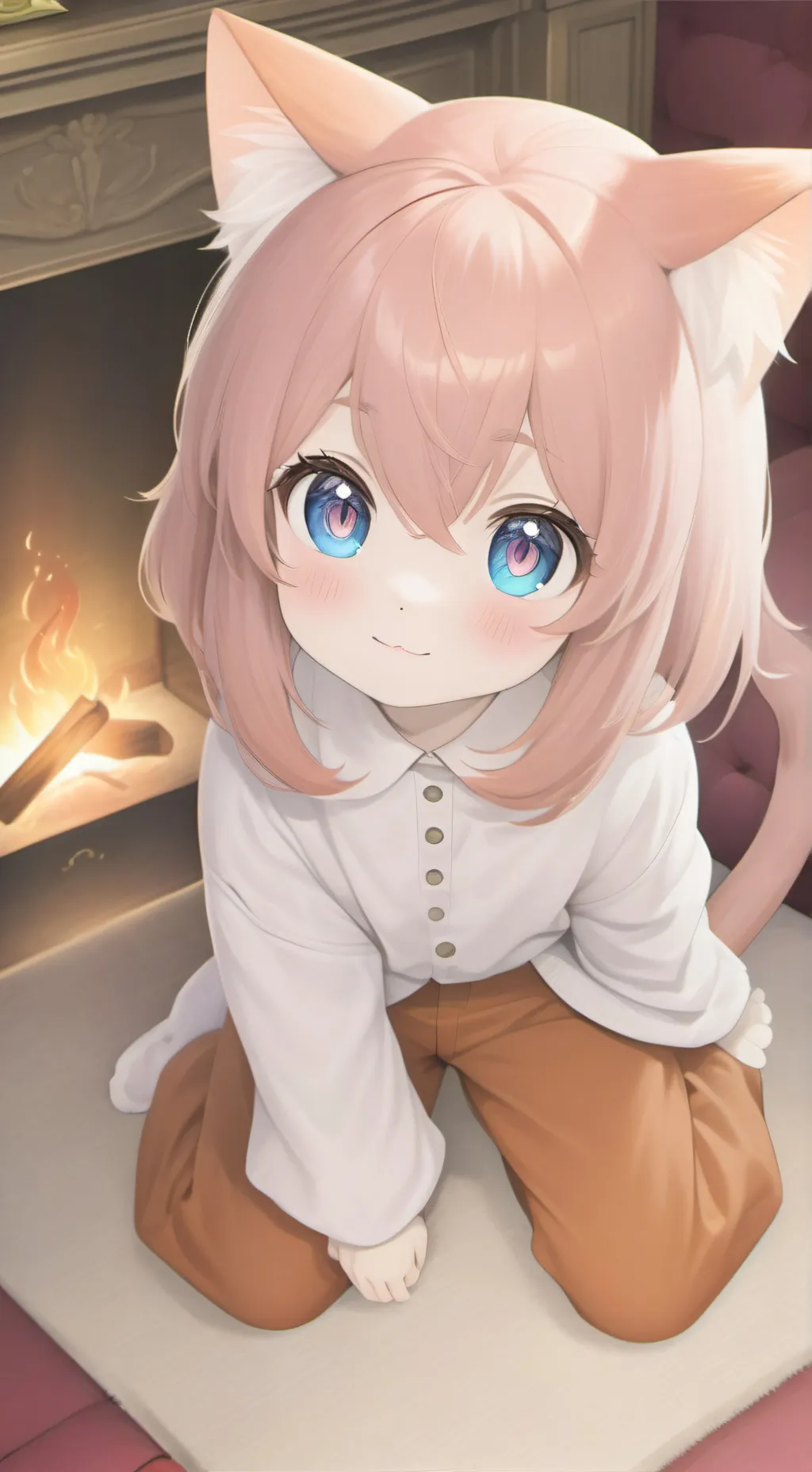 ai character: Flame Kit Spirit background