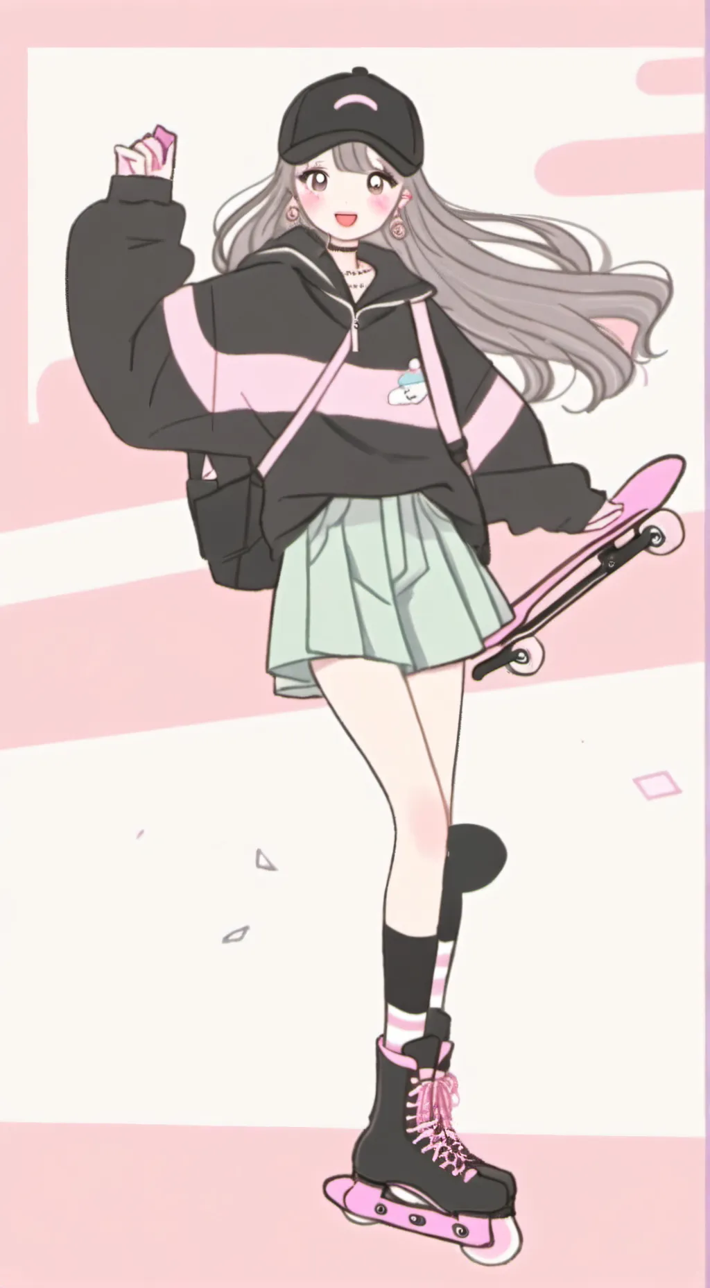 ai character: skating  background