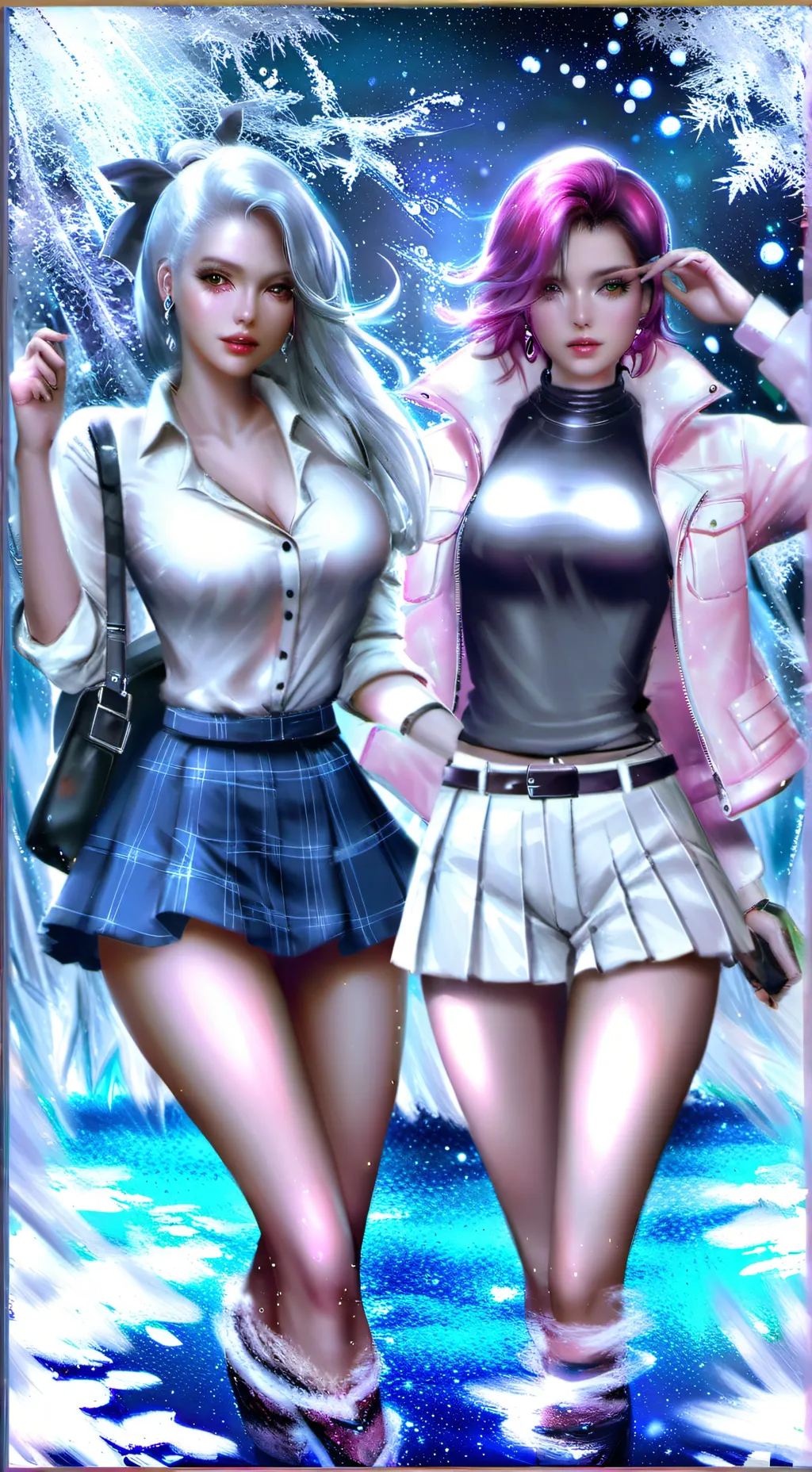 ai character: Helena y Rosalía background