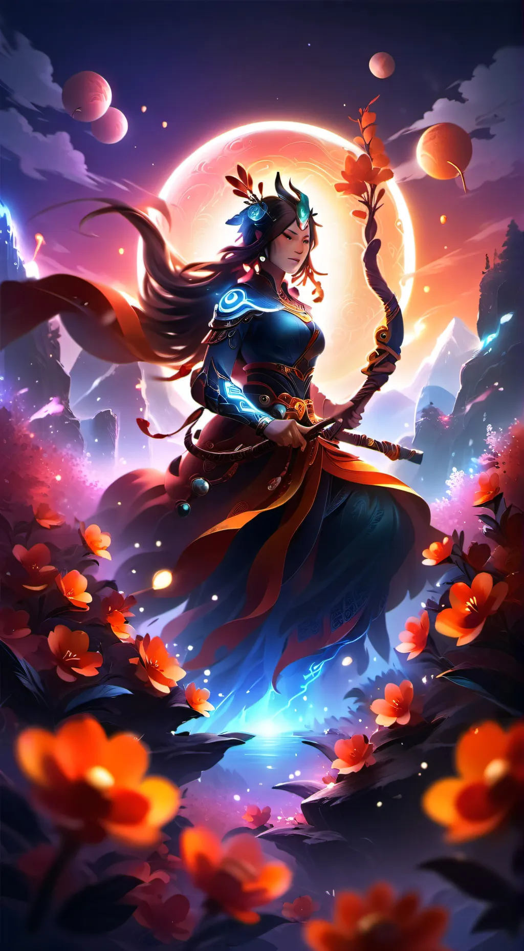 ai character: Ancient Phoenix Gf background