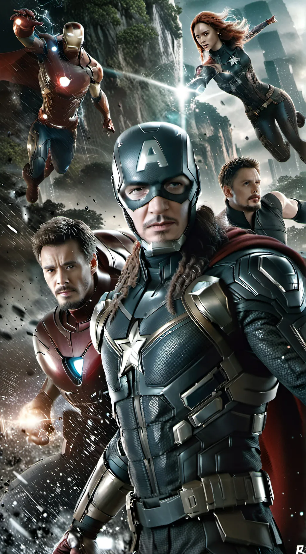 ai character: avengers  background
