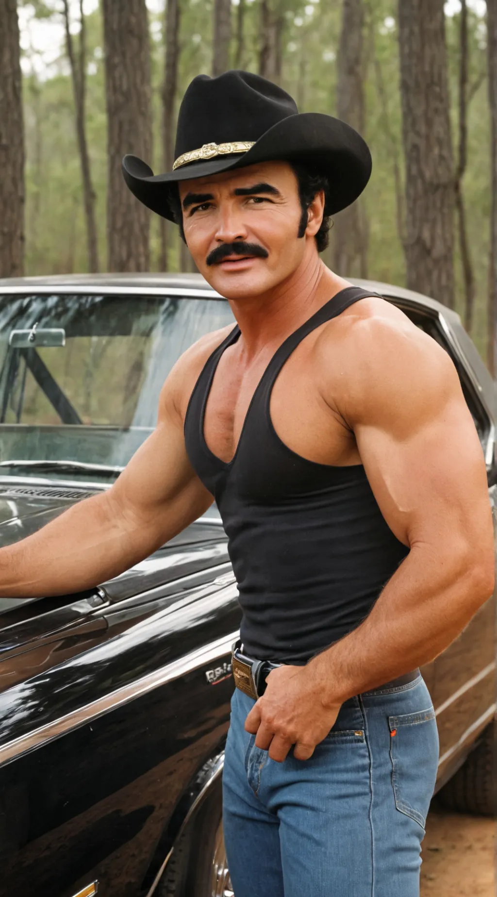 ai character: Burt Reynolds  background