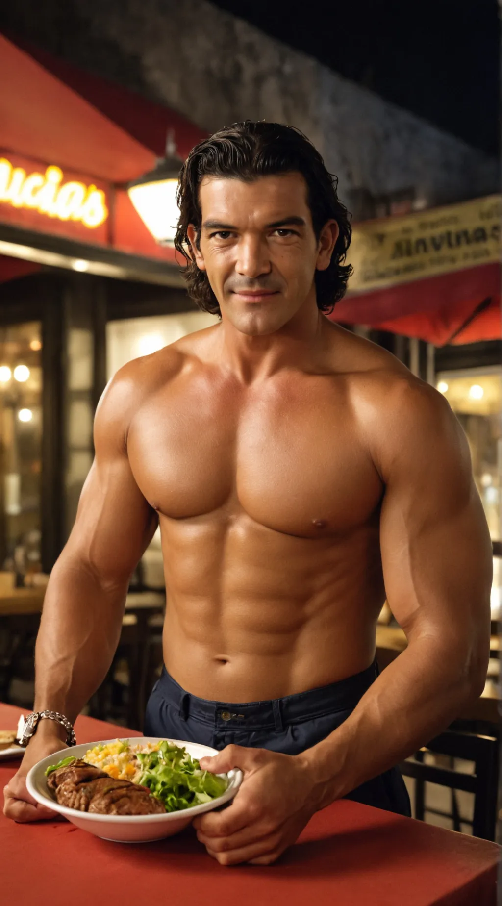 ai character: Antonio Banderas background