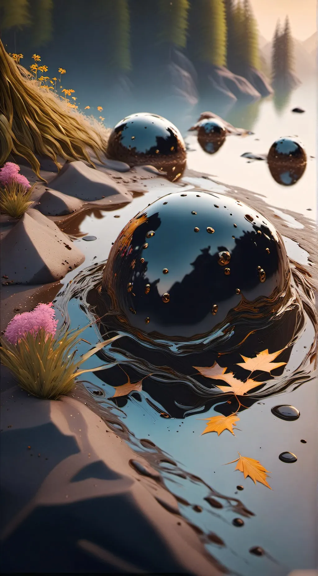 ai character: black goo background