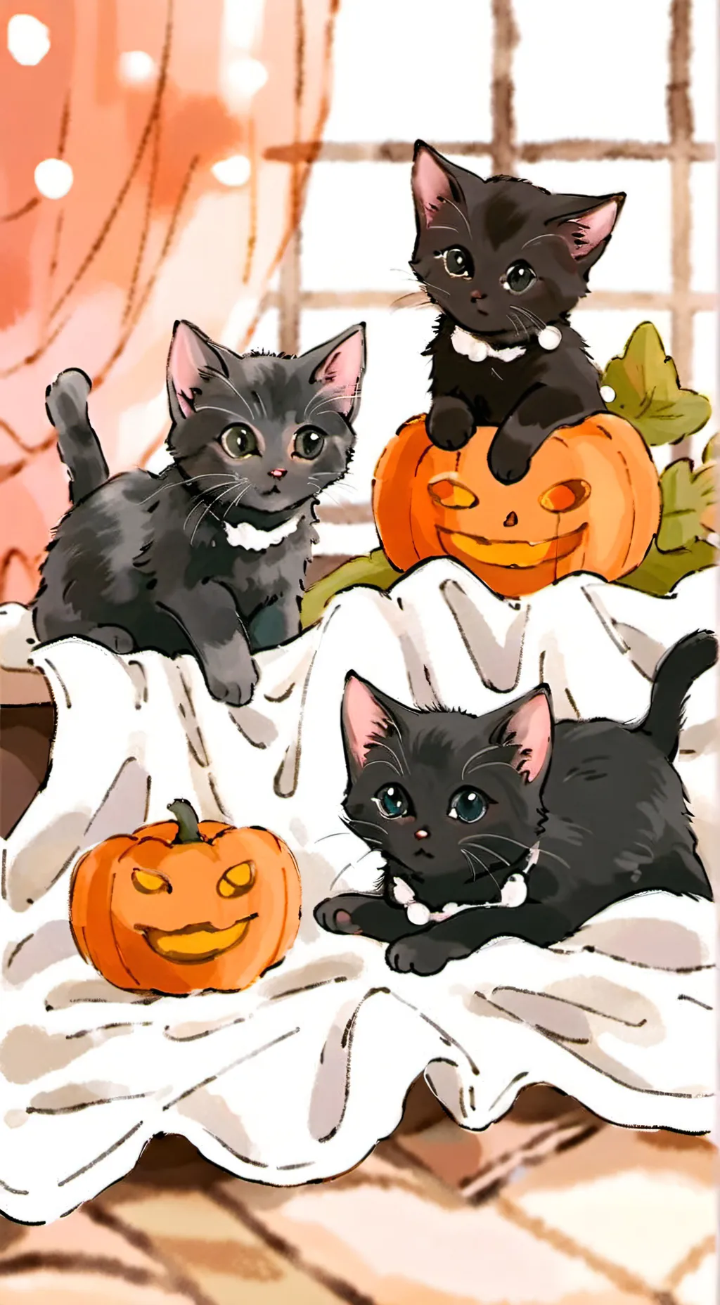 ai character: kitten pet store background