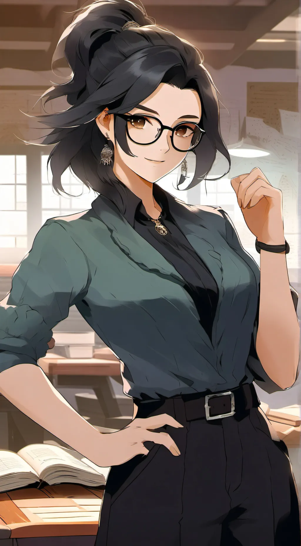 ai character: Ms applewood background