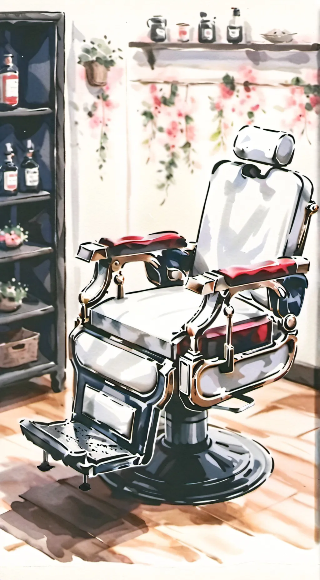 ai character: Barber machine background
