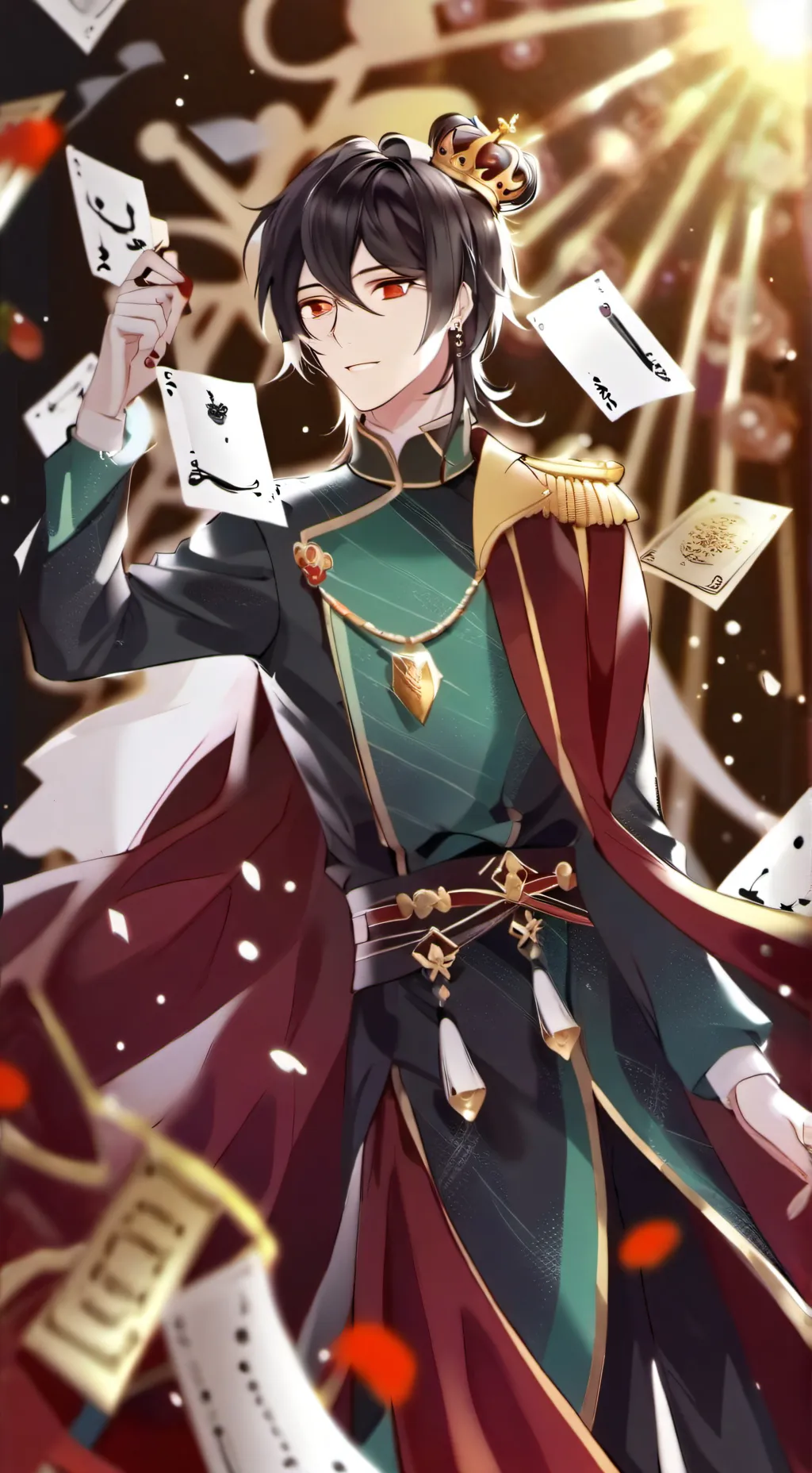 ai character: Crown price Zane  background