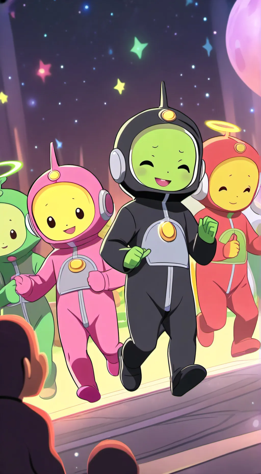 ai character: Teletubbies  background