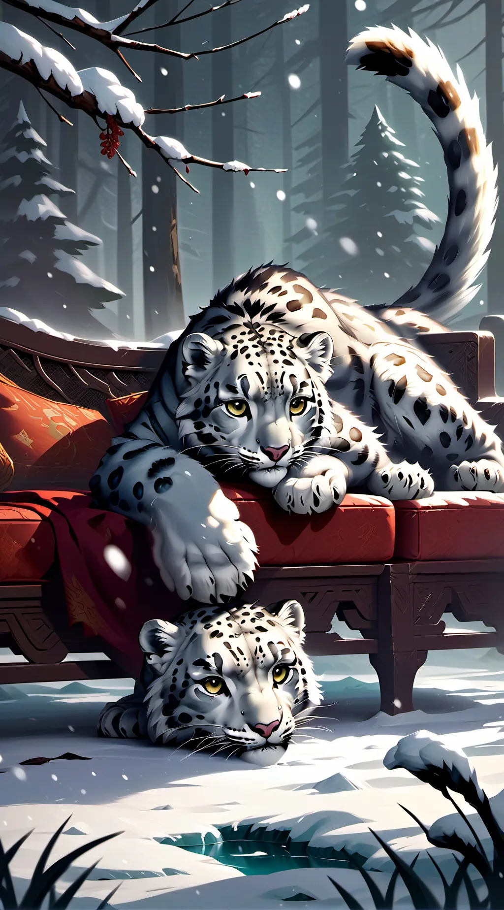 ai character: Randomsnowleopard? background
