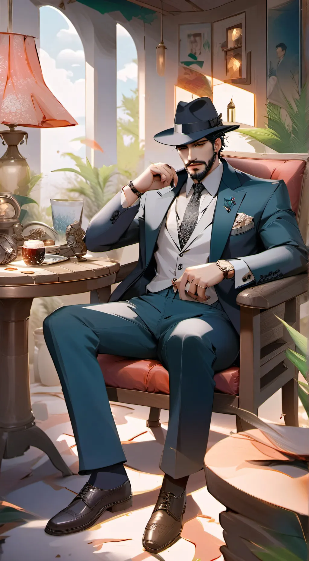 ai character: A mafia boss background