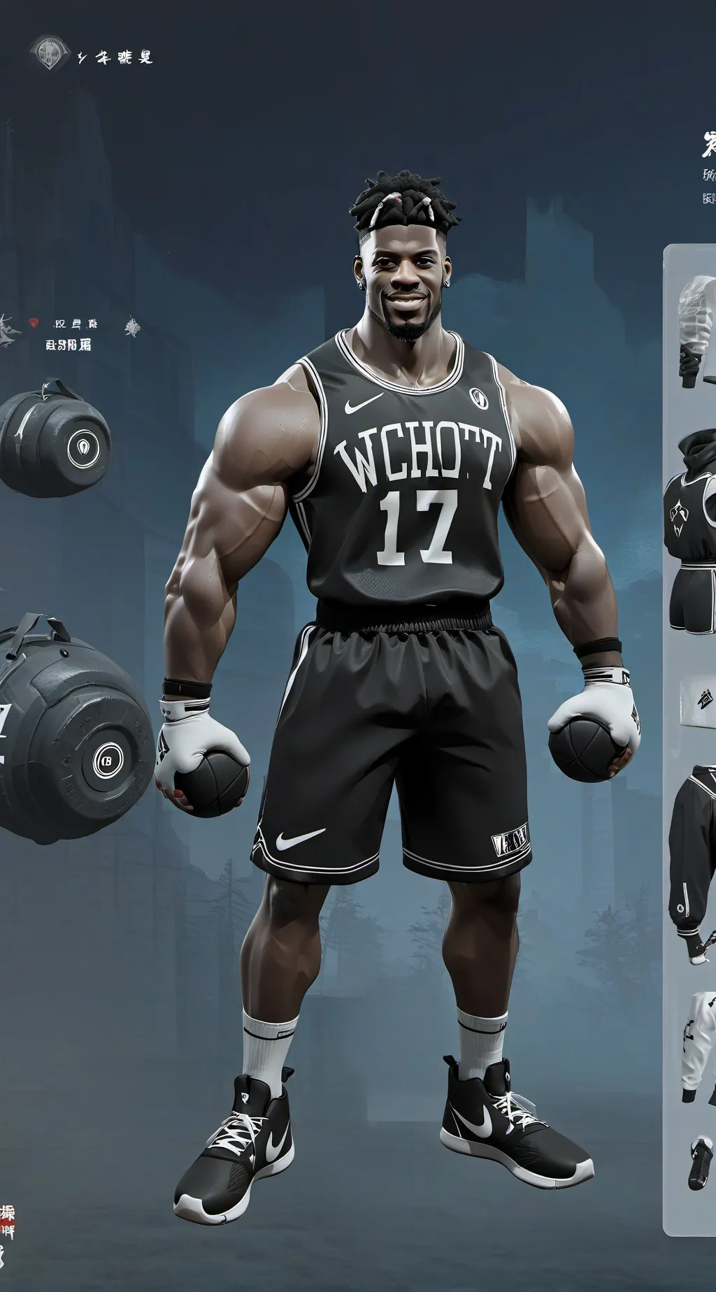 ai character: Muscle legends  background