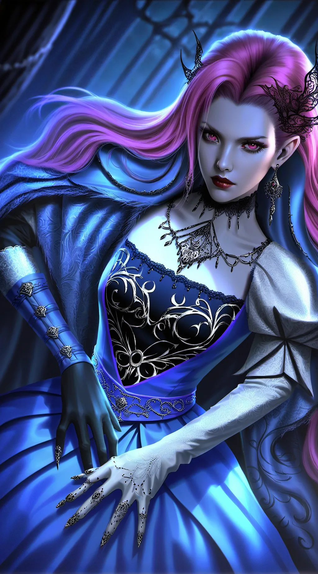 ai character: Draculaura  background