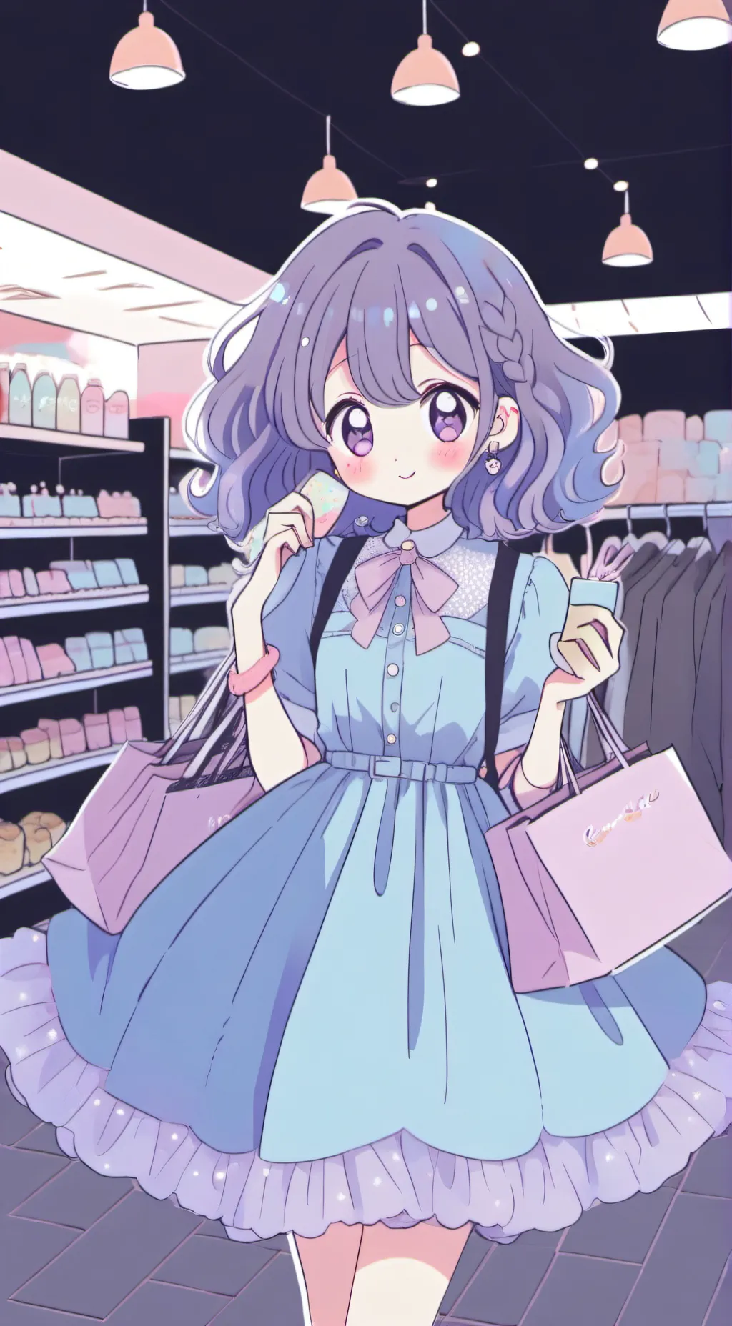 ai character: MHA Shopping background