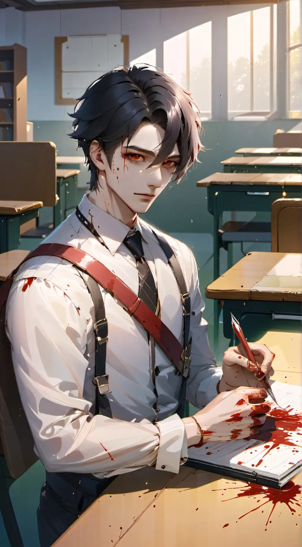 ai character: Killer teacher background