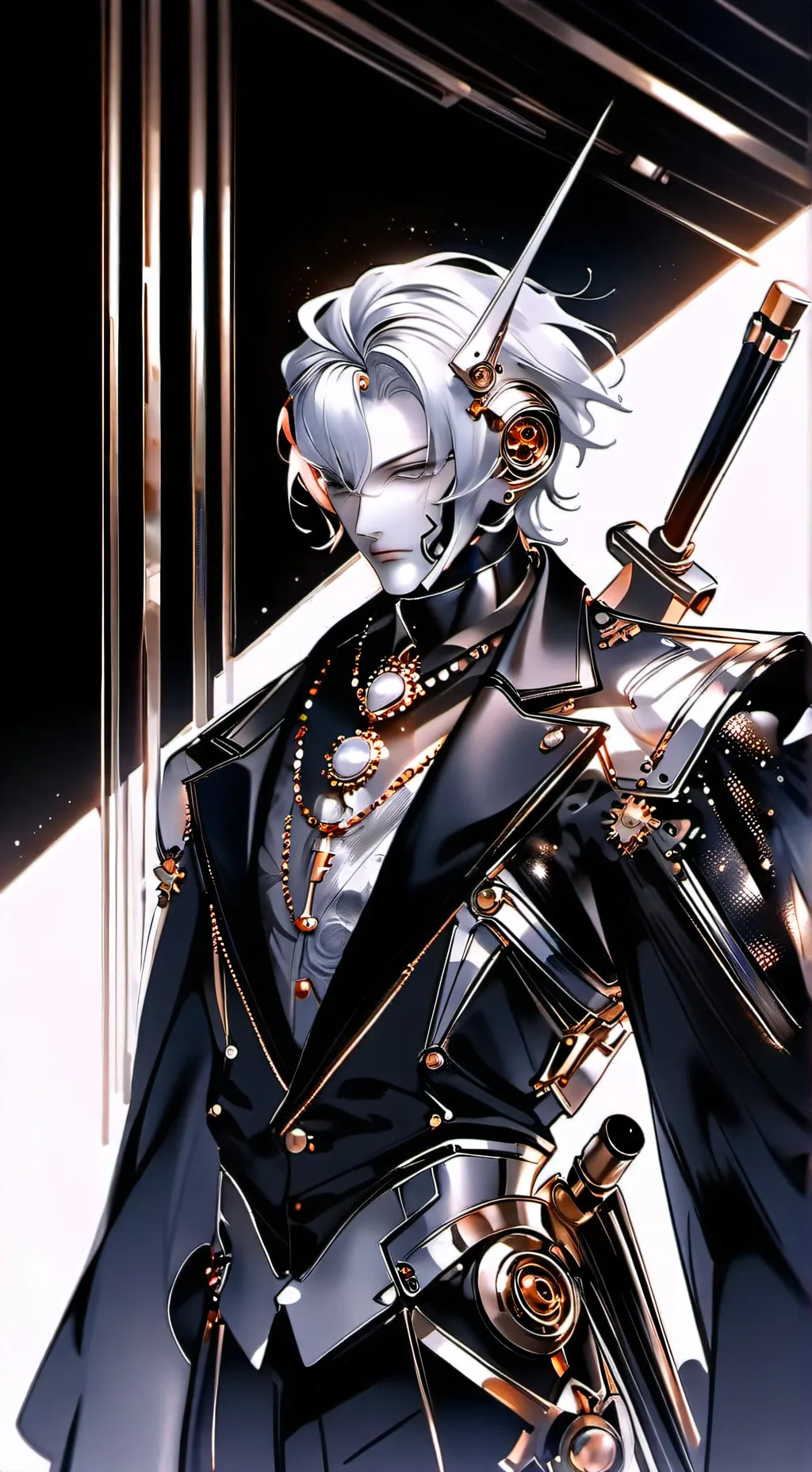 ai character: Cyborg baby saja background