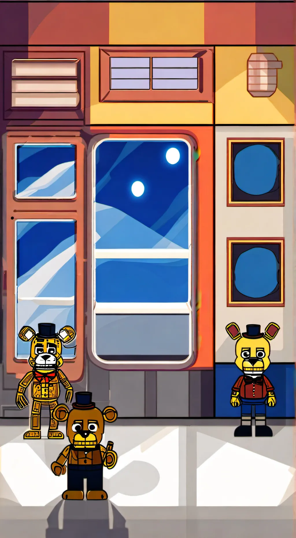 ai character: Sun and moon show background