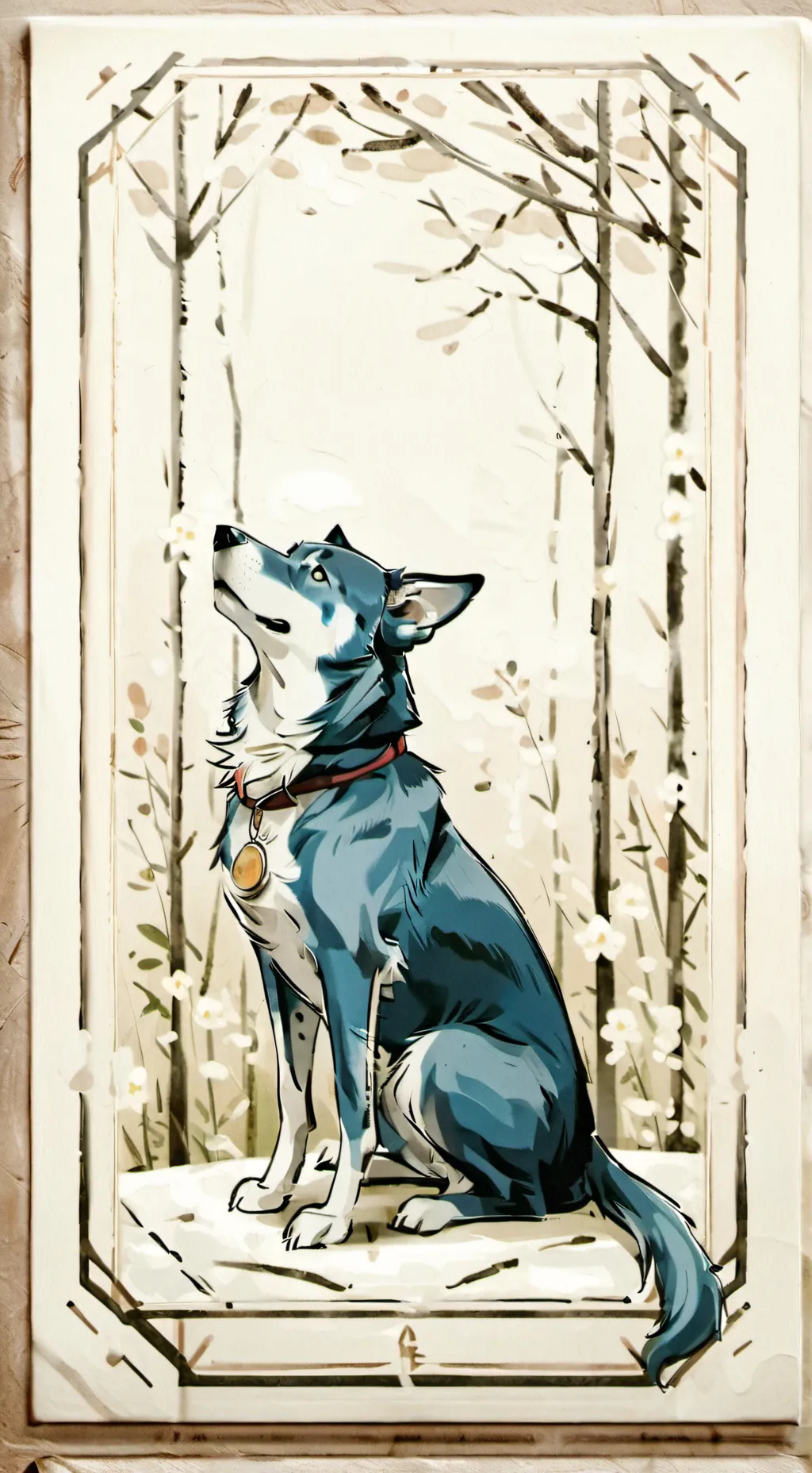 ai character: Dog depressed background
