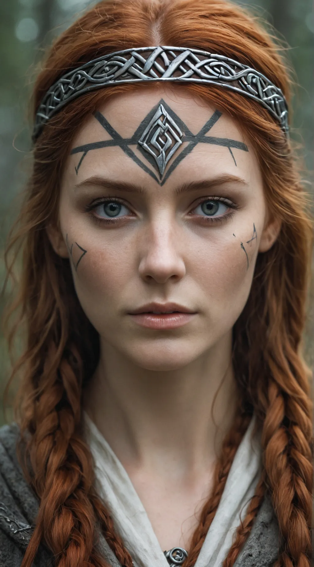 ai character: Faye from God of War Ragnarök background