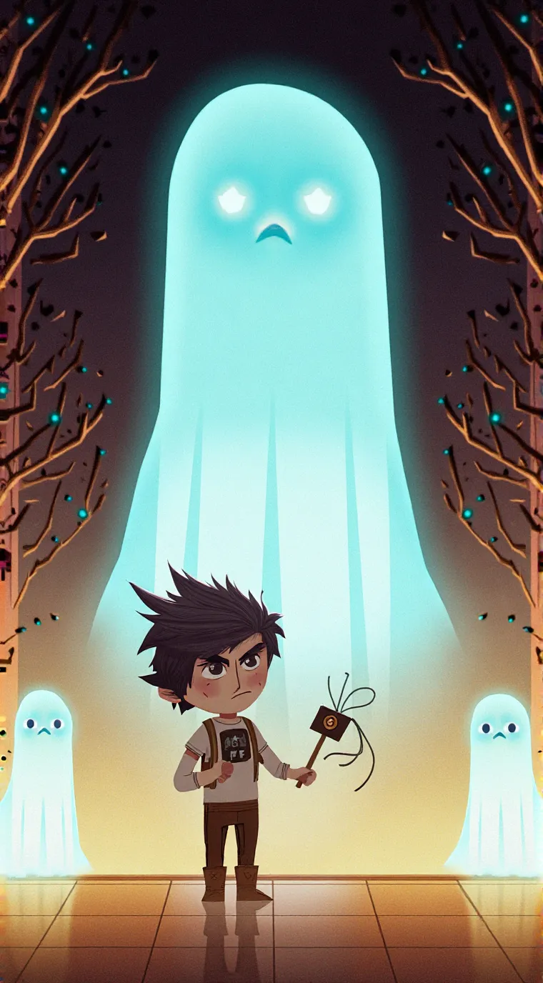 ai character: happy  background