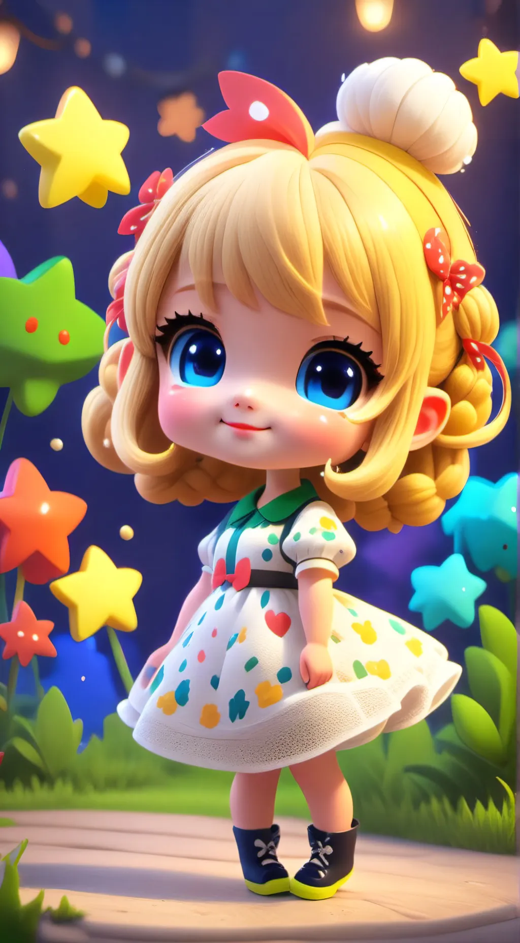 ai character: curious baby lily  background