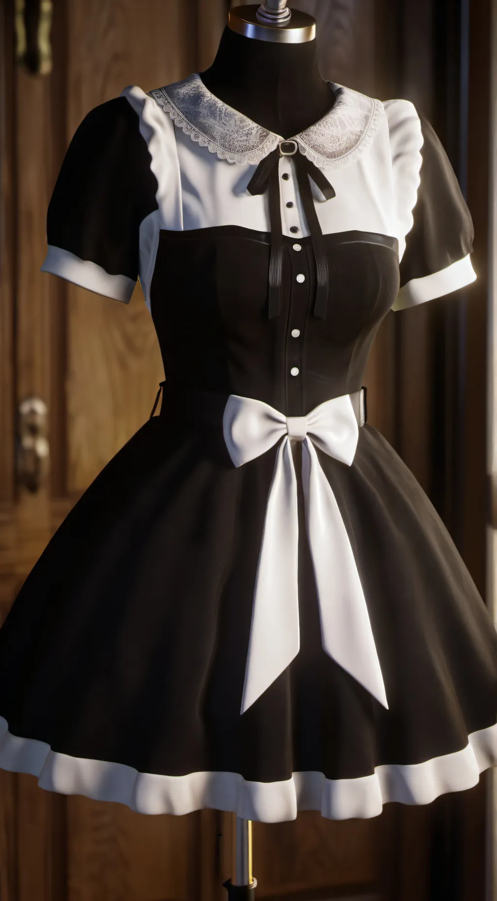 ai character: Maid dress  background