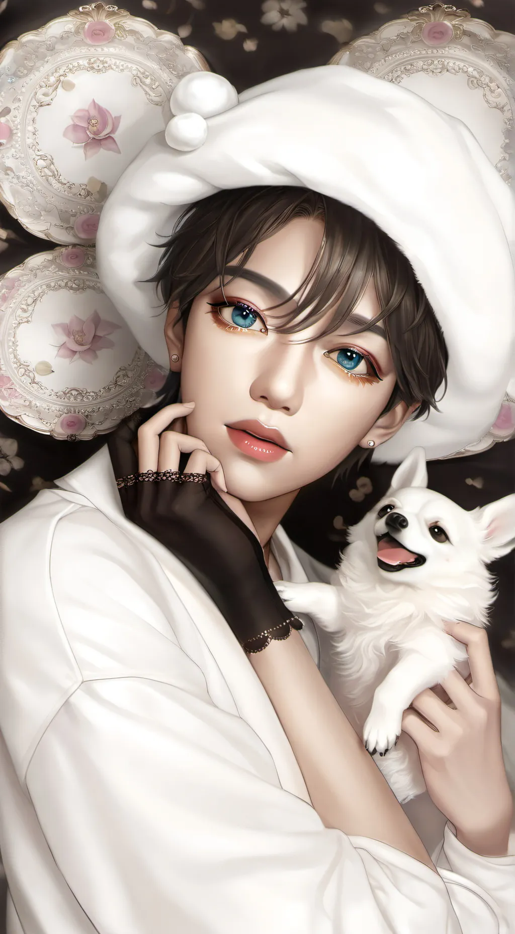 ai character: Femboy/Raven background