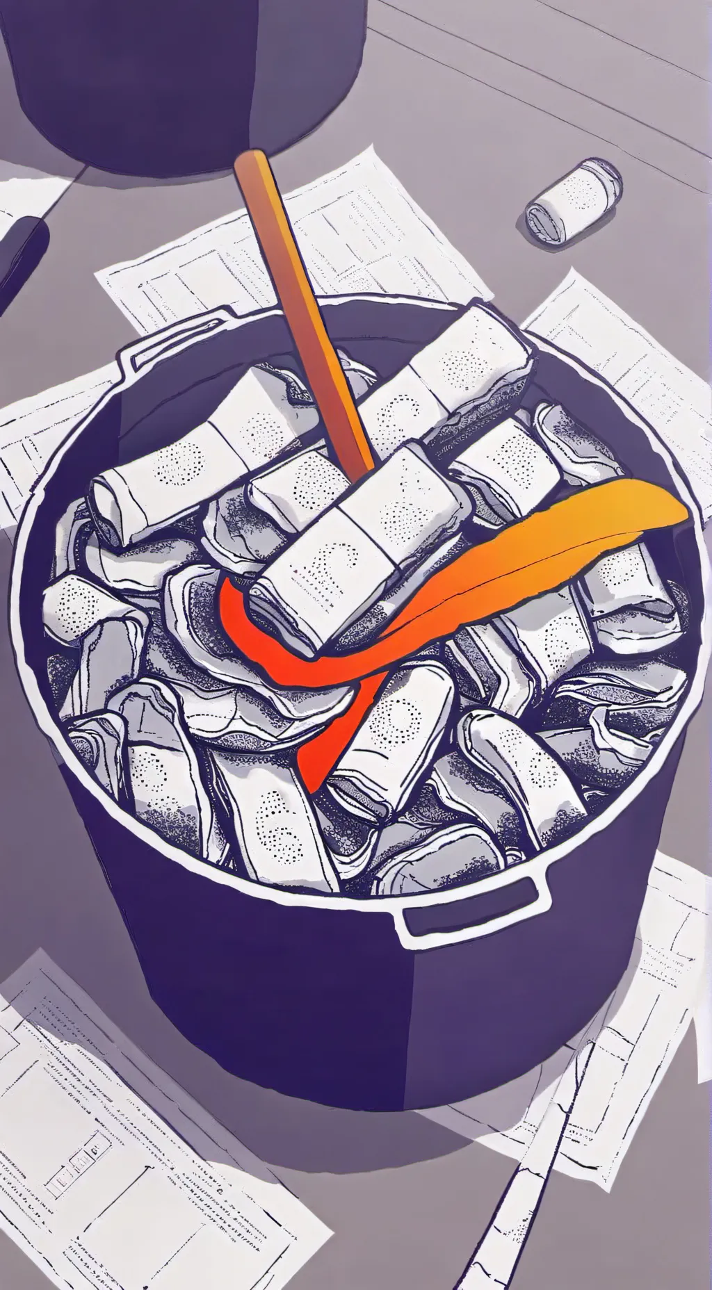 ai character: A pot of socks background