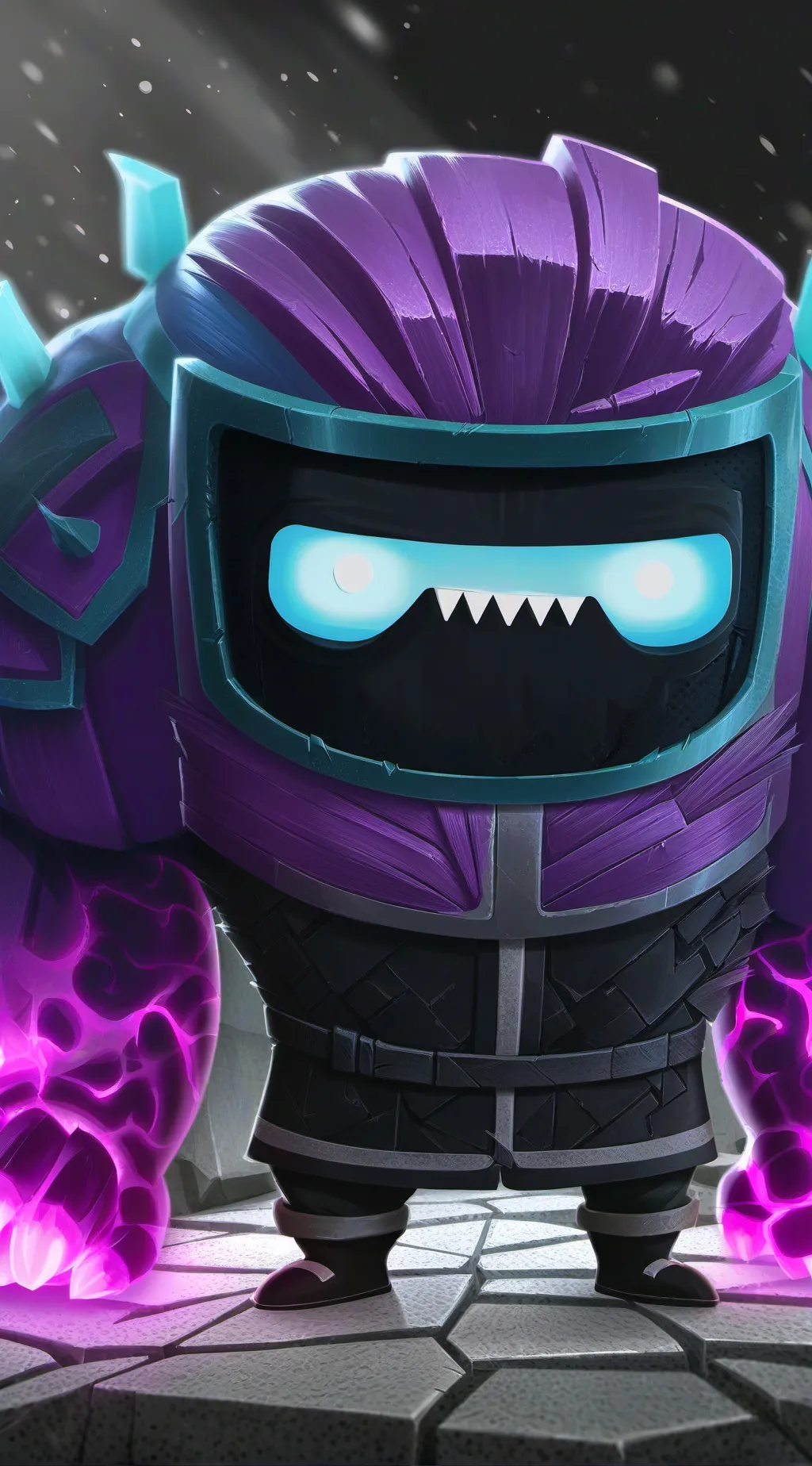 ai character: purple robot background