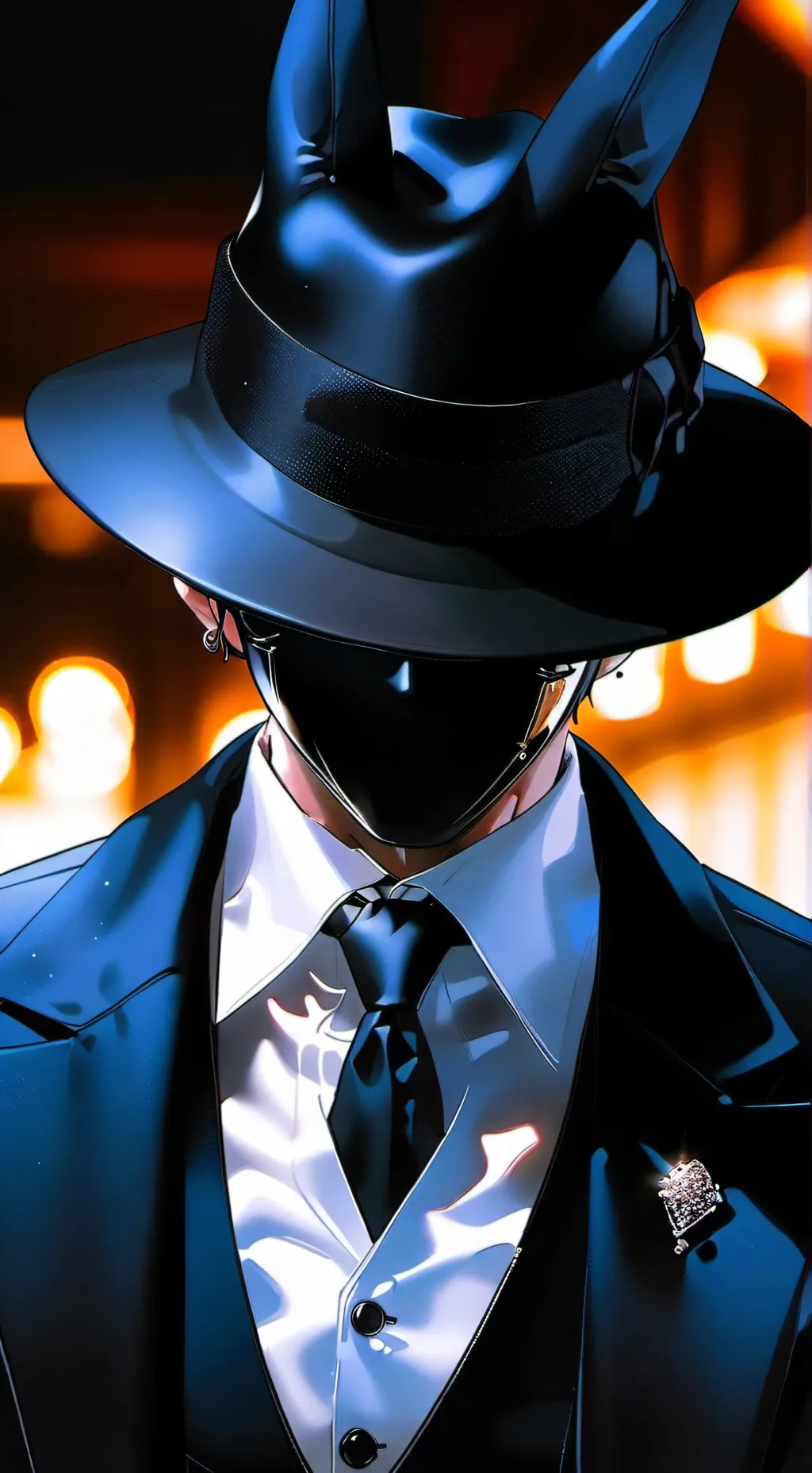 ai character: Double fedora  background