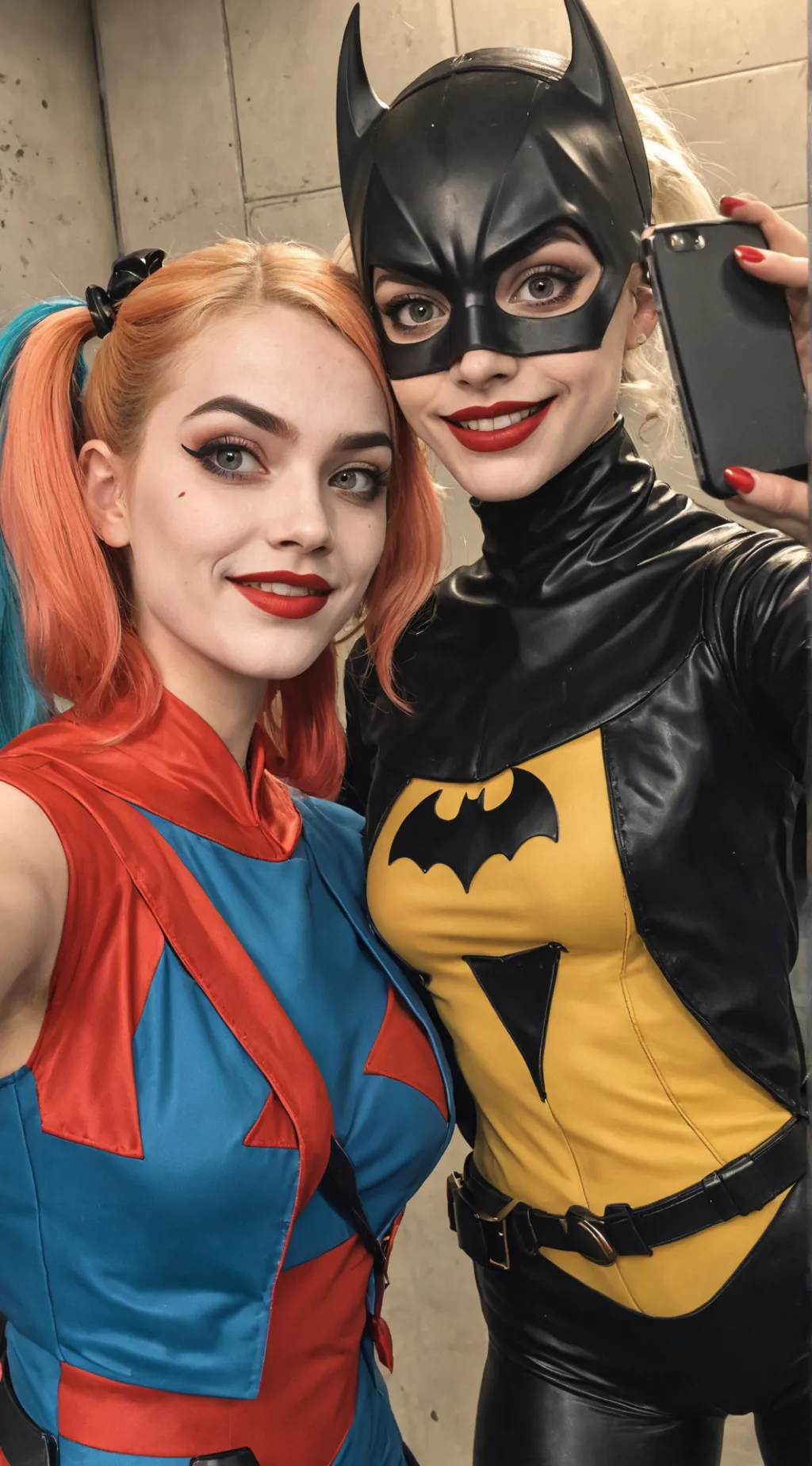 ai character: Harley Vs Batgirl background