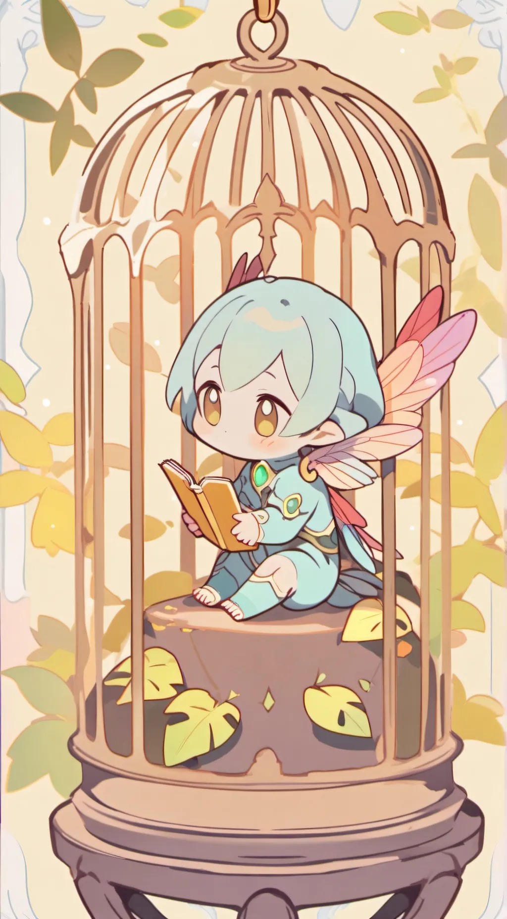 ai character: dragonfly baby background